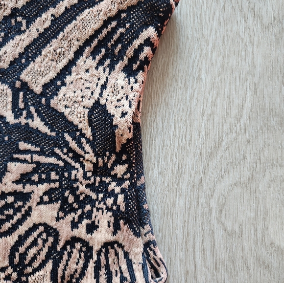 NWT Anthropologie Mock-Neck Cap-Sleeve Slim Knit Mini Dress M Brown $198 - Picture 7 of 11